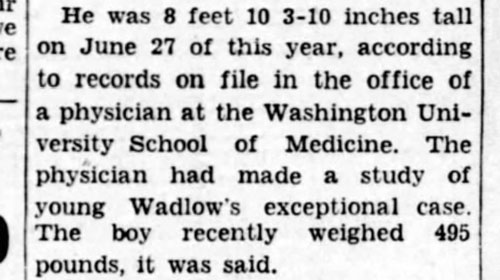 Robert Wadlow Official height